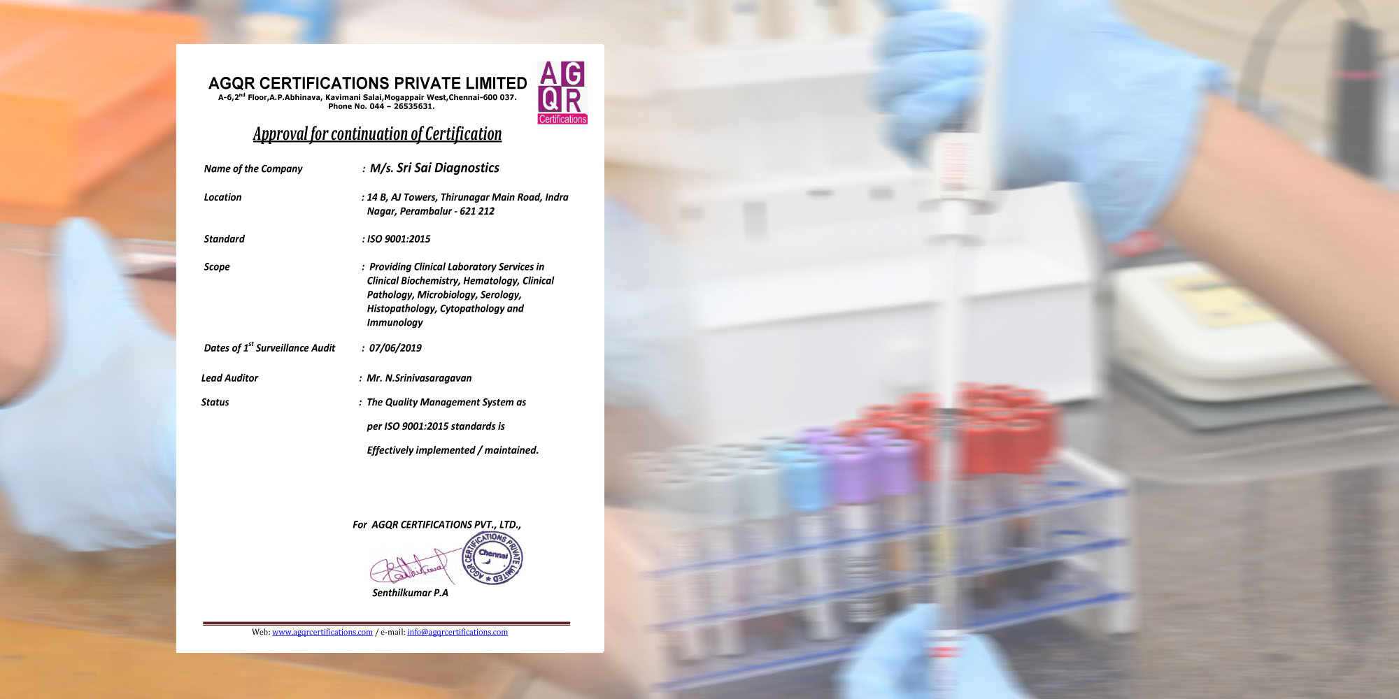 ISO Certified Diagnostic Laboratory in Perambalur